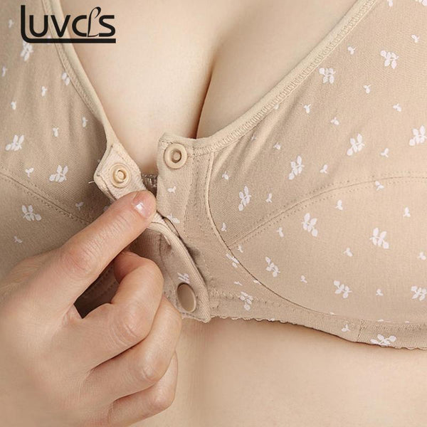 Plus Size Bra Comfort Cotton Bras for Women Wire Free Front Button Bra Solid Lingerie Leisure Bh Size 36-44 A B C Cup
