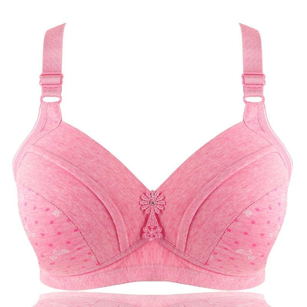 Wire Free Bras for Plus Size Women Full Coverage Comfortable Bra Heighten Side Back Brassiere Unlined Ladies Underwear