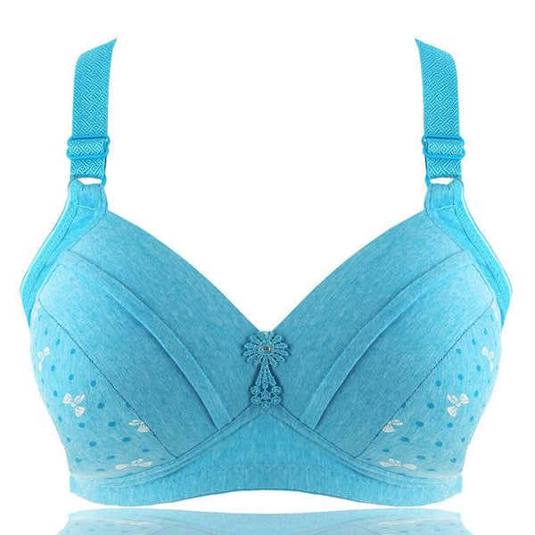 Wire Free Bras for Plus Size Women Full Coverage Comfortable Bra Heighten Side Back Brassiere Unlined Ladies Underwear