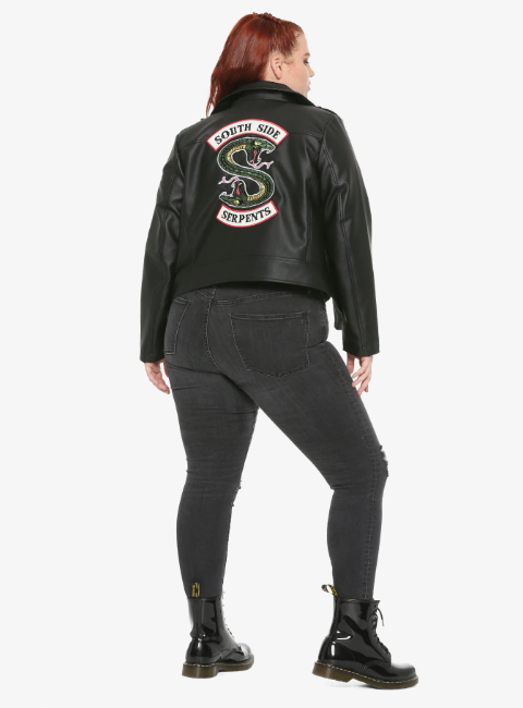 RIVERDALE SOUTHSIDE SERPENTS FAUX LEATHER GIRLS JACKET PLUS SIZE HOT TOPIC EXCLUSIVE