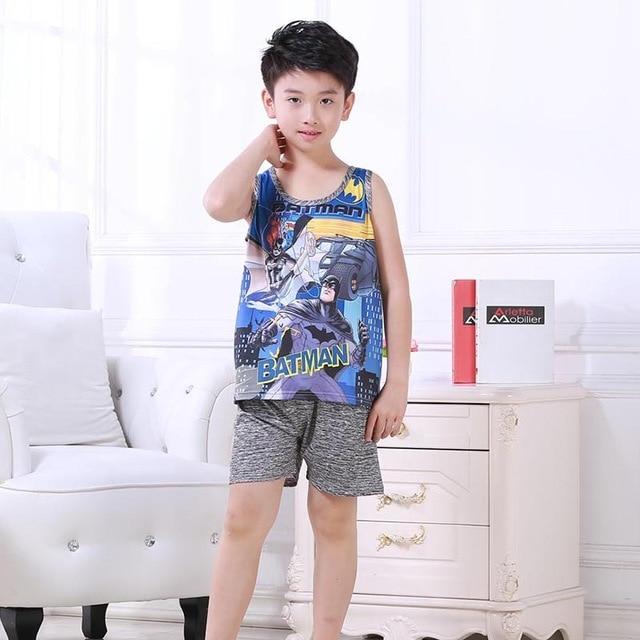 Kids Pajamas Suit 2019 Summer Short Sleeve Pijama Cartoon Boys Sleepwear Children Tracksuit Baby Loungewear Boys Home Wear