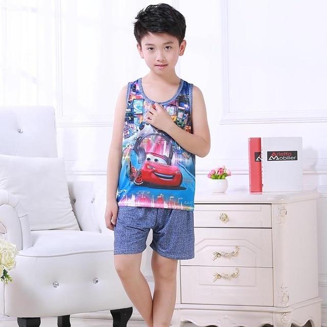 Kids Pajamas Suit 2019 Summer Short Sleeve Pijama Cartoon Boys Sleepwear Children Tracksuit Baby Loungewear Boys Home Wear