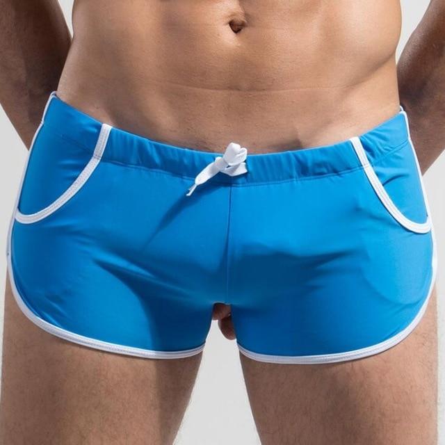 New Sexy Men Swimwear Trunks Male Quick Dry Board Shorts Boxer Swimsuits Boy Men's Sports Shorts Swim Briefs Plus Size Swimming