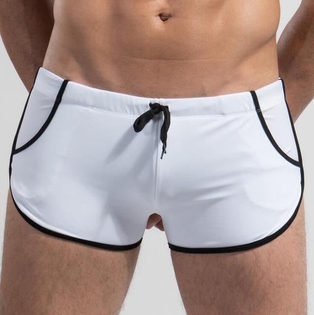 New Sexy Men Swimwear Trunks Male Quick Dry Board Shorts Boxer Swimsuits Boy Men's Sports Shorts Swim Briefs Plus Size Swimming