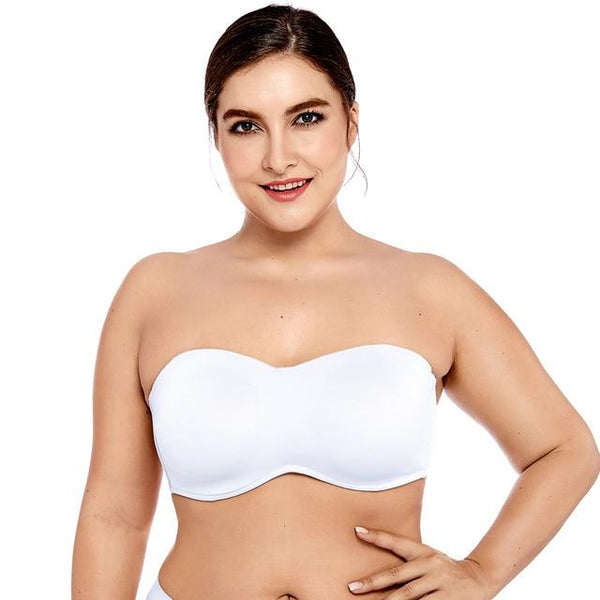 Delimira Women's Full Coverage Smooth Seamless Invisible Underwire Minimizer Strapless Bra Plus Size