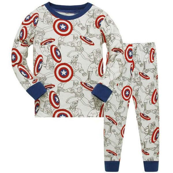 2019 New Cartoon Design Round Neck Boys Cotton Pajamas Set For Child kids long sleeve pyjamas Boys Pyjamas 3~8 Year