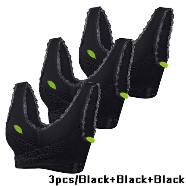 2019 Hot Sale Women Sexy Lingerie Lace Solid Color Cross Side Buckle Wireless Push up Sports Underwear Breathable Sleep Bra New