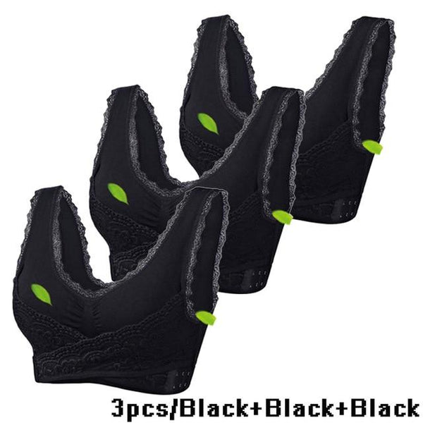 2019 Hot Sale Women Sexy Lingerie Lace Solid Color Cross Side Buckle Wireless Push up Sports Underwear Breathable Sleep Bra New