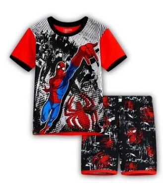 Hot New Kids Boys Girls Clothes Baby Pajamas Summer Short Sleeved Set Cartoon Spiderman Minnie Lackey Children's Sleepwear