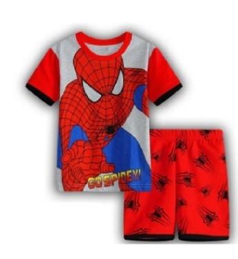 Hot New Kids Boys Girls Clothes Baby Pajamas Summer Short Sleeved Set Cartoon Spiderman Minnie Lackey Children's Sleepwear