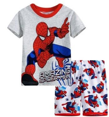 Hot New Kids Boys Girls Clothes Baby Pajamas Summer Short Sleeved Set Cartoon Spiderman Minnie Lackey Children's Sleepwear