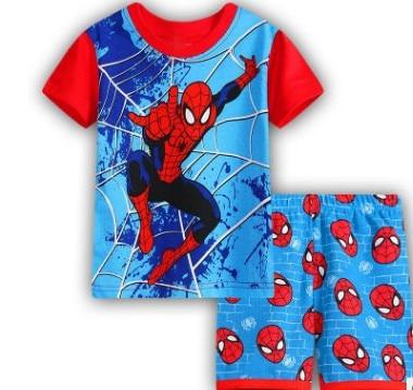 Hot New Kids Boys Girls Clothes Baby Pajamas Summer Short Sleeved Set Cartoon Spiderman Minnie Lackey Children's Sleepwear