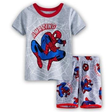 Hot New Kids Boys Girls Clothes Baby Pajamas Summer Short Sleeved Set Cartoon Spiderman Minnie Lackey Children's Sleepwear