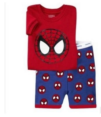 Hot New Kids Boys Girls Clothes Baby Pajamas Summer Short Sleeved Set Cartoon Spiderman Minnie Lackey Children's Sleepwear