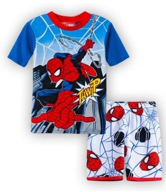 Hot New Kids Boys Girls Clothes Baby Pajamas Summer Short Sleeved Set Cartoon Spiderman Minnie Lackey Children's Sleepwear