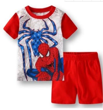 Hot New Kids Boys Girls Clothes Baby Pajamas Summer Short Sleeved Set Cartoon Spiderman Minnie Lackey Children's Sleepwear