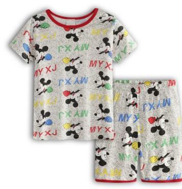 Hot New Kids Boys Girls Clothes Baby Pajamas Summer Short Sleeved Set Cartoon Spiderman Minnie Lackey Children's Sleepwear