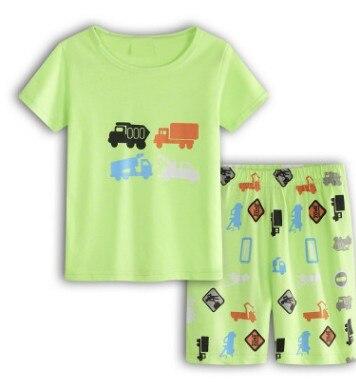 Hot New Kids Boys Girls Clothes Baby Pajamas Summer Short Sleeved Set Cartoon Spiderman Minnie Lackey Children's Sleepwear