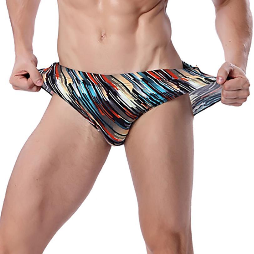 Men's Printed Swimsuit Running Beach Sexy Swimming Trunks Briefs  Shorts swimwear Underpants Bathing Maillot De Bain C1551