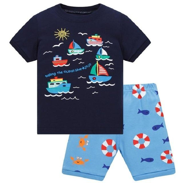 2019 Hot Summer Kids Pajamas Baby Boys Clothing Cartoon Costume Short Sleeve Pijamas children Sleepwear Pajamas Sets