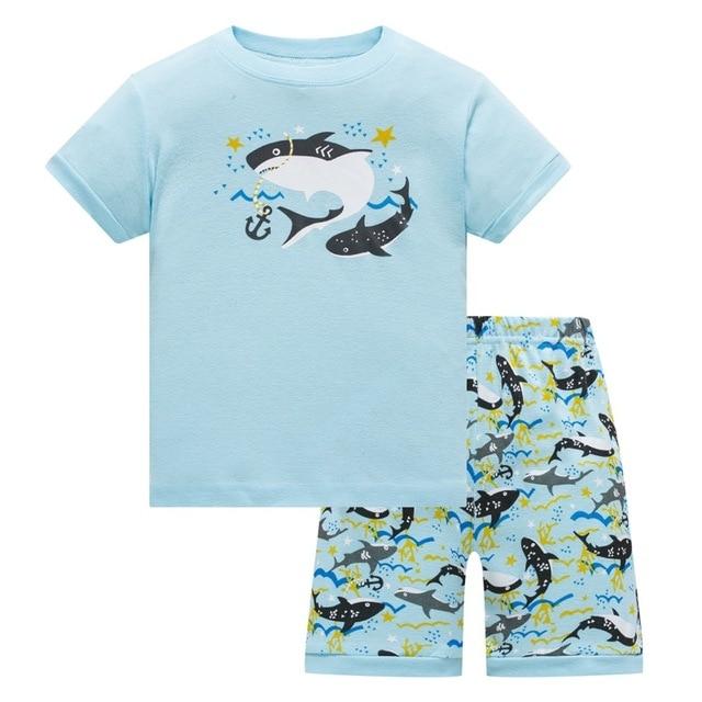 2019 Hot Summer Kids Pajamas Baby Boys Clothing Cartoon Costume Short Sleeve Pijamas children Sleepwear Pajamas Sets