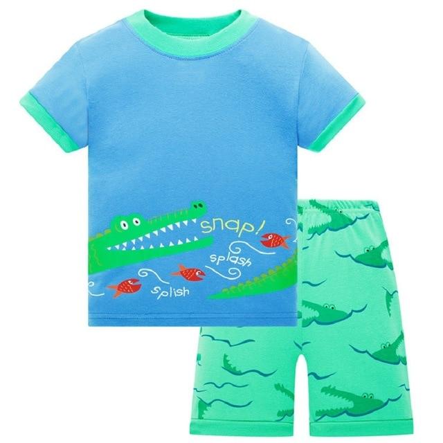 2019 Hot Summer Kids Pajamas Baby Boys Clothing Cartoon Costume Short Sleeve Pijamas children Sleepwear Pajamas Sets