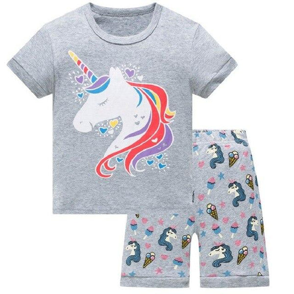 Baby kids Pajamas Set summer children Short Sleeve cotton sleepwear Girl Cartoon pyjamas girls cute home clothing girl nightwear