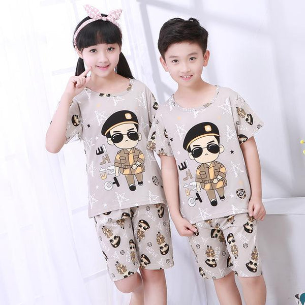Pajamas set for children spring kid's home clothes boys cute cartoon long sleeved sleepwear 2018 new style girls clothing set