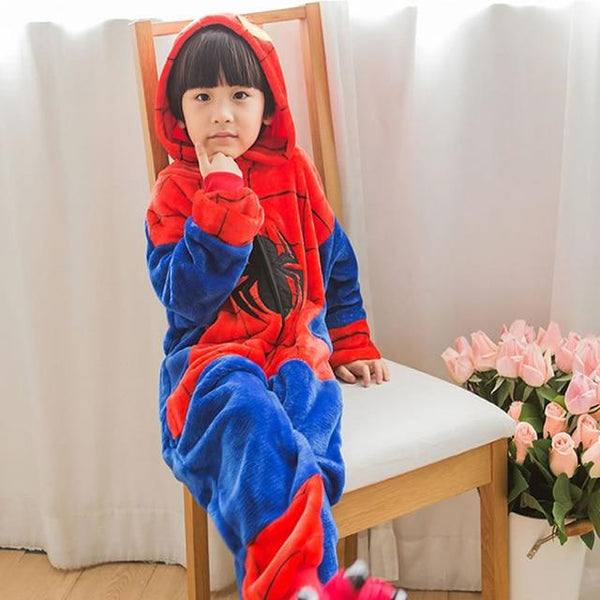 Flannel Kigurumi Children Pajamas Set Winter Hooded Animal Unicorn Pikachu Stitch Kids Pajamas For Boys Girls Sleepwear Onesies