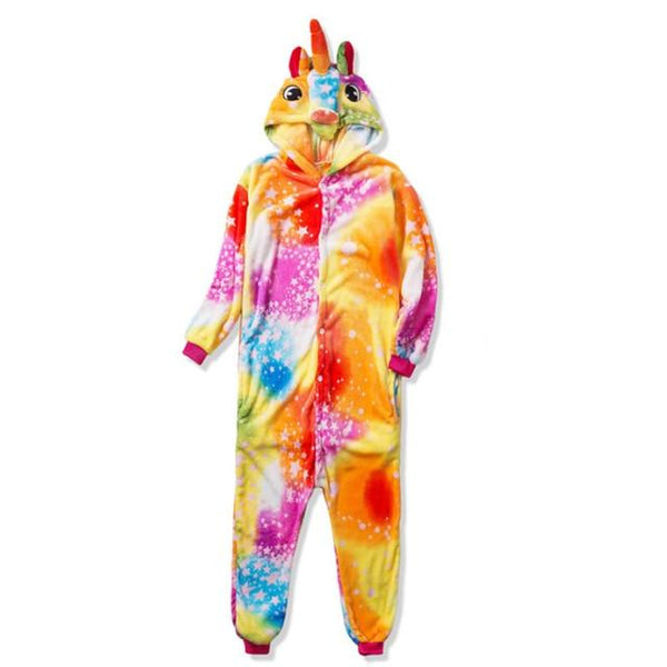 Flannel Kigurumi Children Pajamas Set Winter Hooded Animal Unicorn Pikachu Stitch Kids Pajamas For Boys Girls Sleepwear Onesies