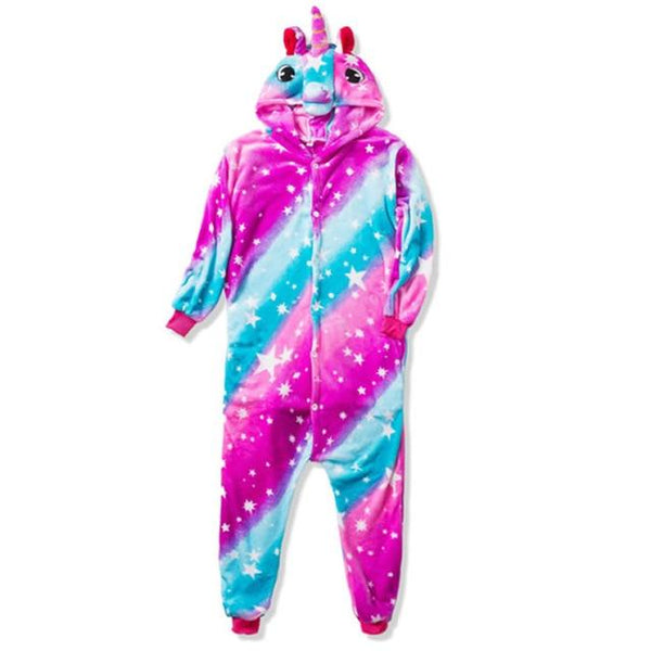 Flannel Kigurumi Children Pajamas Set Winter Hooded Animal Unicorn Pikachu Stitch Kids Pajamas For Boys Girls Sleepwear Onesies