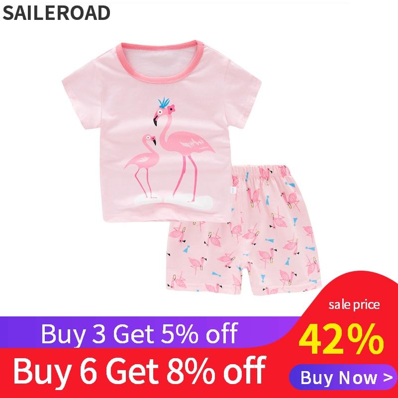 SAILEROAD Baby Girls Pajamas Set Cartoon Lovely Girl Printed pyjamas Autumn Long Sleeve Sleepwear Boy Cotton Children's pijamas