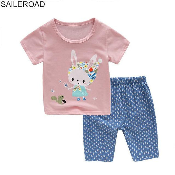 SAILEROAD Baby Girls Pajamas Set Cartoon Lovely Girl Printed pyjamas Autumn Long Sleeve Sleepwear Boy Cotton Children's pijamas