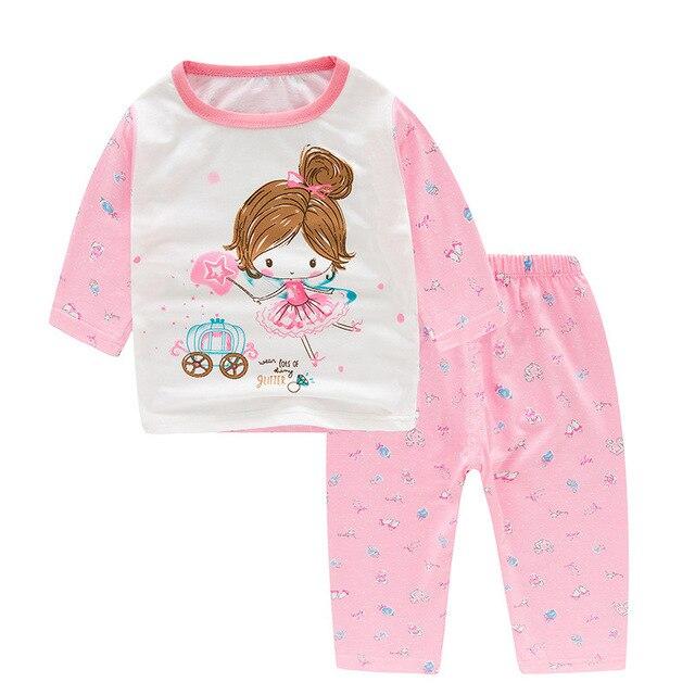 SAILEROAD Baby Girls Pajamas Set Cartoon Lovely Girl Printed pyjamas Autumn Long Sleeve Sleepwear Boy Cotton Children's pijamas