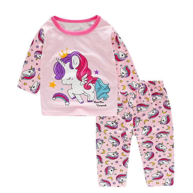 SAILEROAD Baby Girls Pajamas Set Cartoon Lovely Girl Printed pyjamas Autumn Long Sleeve Sleepwear Boy Cotton Children's pijamas