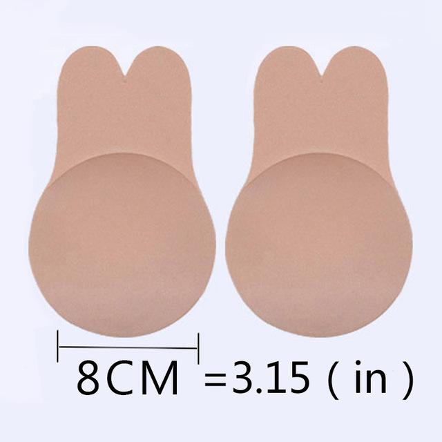 Lingerie Silicone Nipple Cover Stickers Rabbit Bra Push Up Bra Women Self Adhesive  Invisible Bra Strapless Blackless Bralette