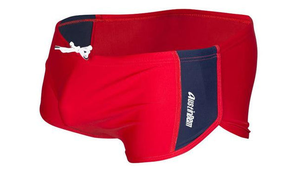 Men Swimsuit Red Blue Black Swimwear Man Drawstring Elastic Waistband Beachwear Swim Trunks Quick Dry Breathable Swim Briefs XL