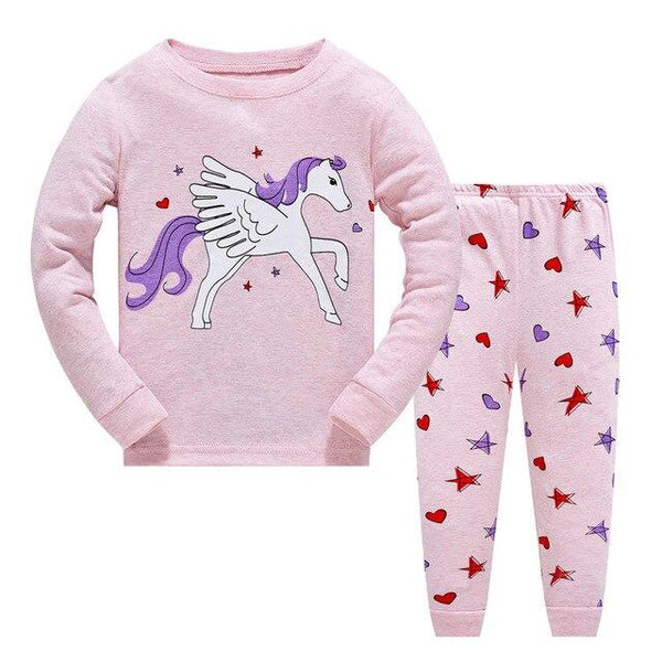 2019 Children Cartoon Pajamas Clothing Sets Girls Casual long-sleeved Blouse+pant two-piece Suit Set Boys Kids Sleepwear Sets