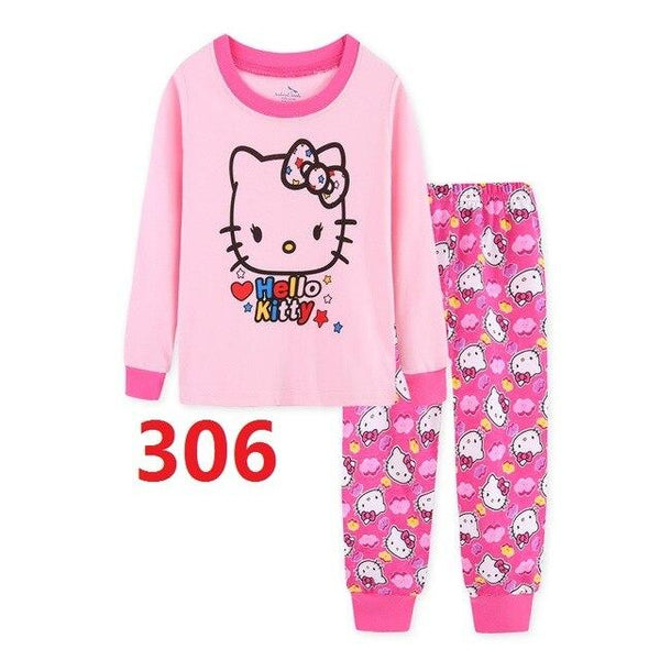 2019 Children Cartoon Pajamas Clothing Sets Girls Casual long-sleeved Blouse+pant two-piece Suit Set Boys Kids Sleepwear Sets