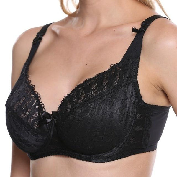 Plusgalpret Full Cup Thin Underwear Sexy Bra Plus Size Adjustable Lace Women's Big Breast Cover D DD Ecup Large Size Lace Bras
