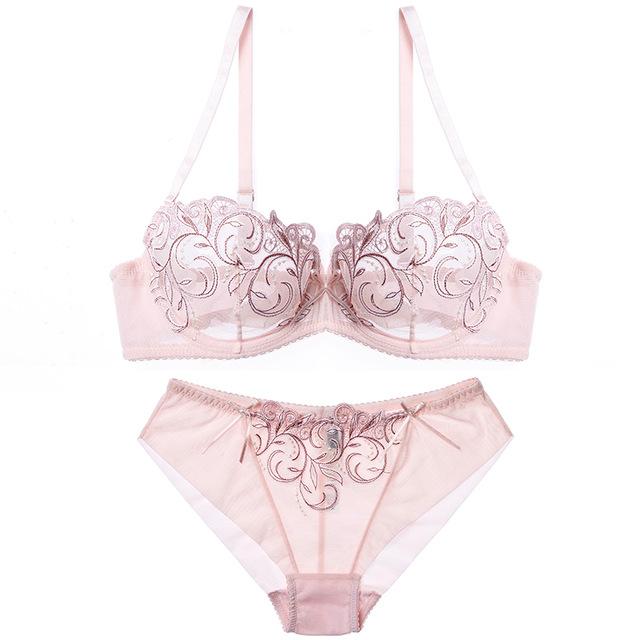 Lilymoda Women Sexy Hot Erotic Transparent Lingerie Ultrathin Bra Brief Set Lace Embroidery Seamless Panties Underwear Brassiere