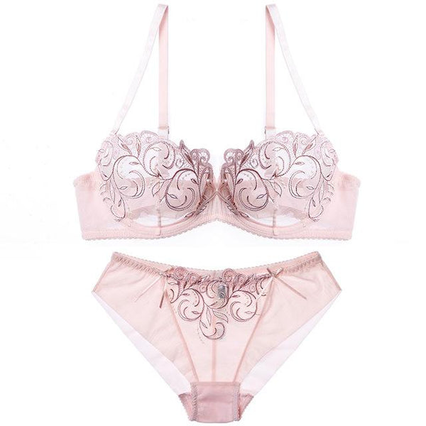 Lilymoda Women Sexy Hot Erotic Transparent Lingerie Ultrathin Bra Brief Set Lace Embroidery Seamless Panties Underwear Brassiere