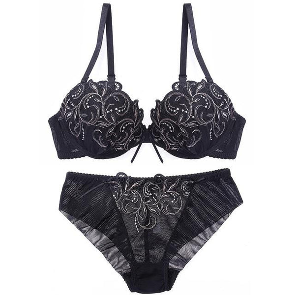 Lilymoda Women Sexy Hot Erotic Transparent Lingerie Ultrathin Bra Brief Set Lace Embroidery Seamless Panties Underwear Brassiere