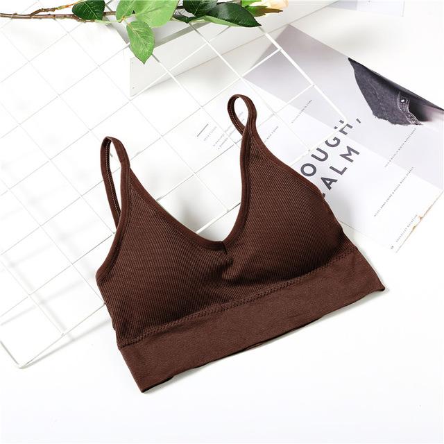 Cotton Bralette Sexy Backless Bra Girls Padded Crop Top 6 Colors Unlined Underwear Wireless Bras For Women Female Lingerie New