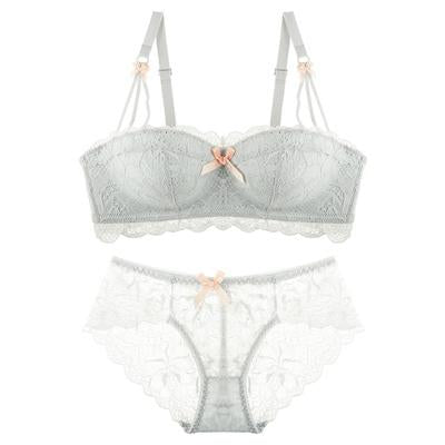 Super Push Up Bra Women Sexy Lingerie Half Cup Brassiere Embroidery Lace Wireless Underwear Bras For Small Breast White Black