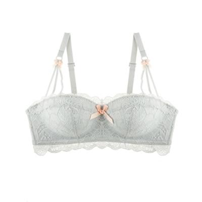 Super Push Up Bra Women Sexy Lingerie Half Cup Brassiere Embroidery Lace Wireless Underwear Bras For Small Breast White Black