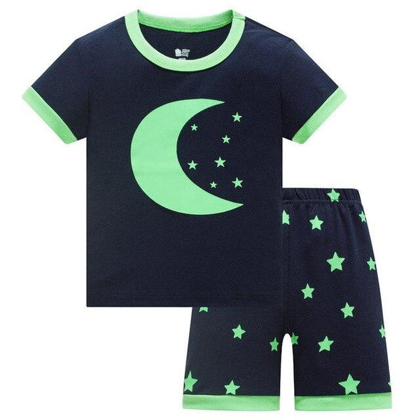 Retail! Brand Summer Kids Boys Whale Print Pajamas Short Sleeve Set Cartoon Pijamas Sleepwear Toddler Pyjamas Clothing