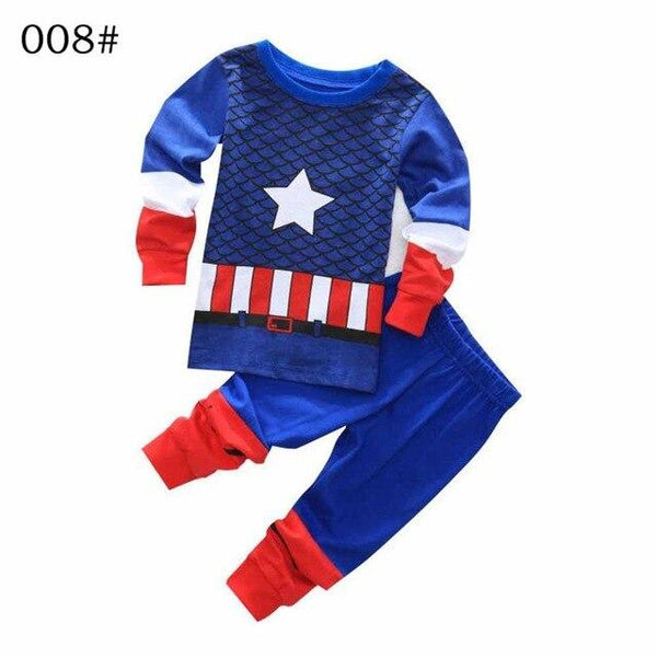 marvel kids clothing set 2-7 yrs boy iron man pyjama fille enfant children captain america vetement pijama menino boys sleepwear