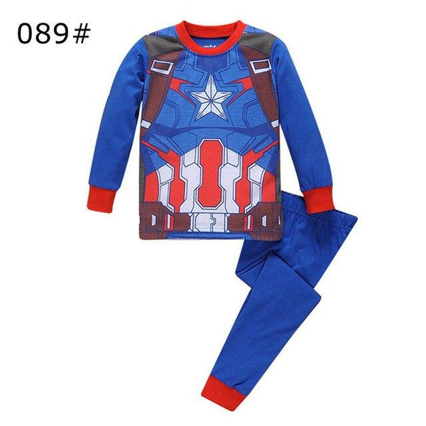 marvel kids clothing set 2-7 yrs boy iron man pyjama fille enfant children captain america vetement pijama menino boys sleepwear