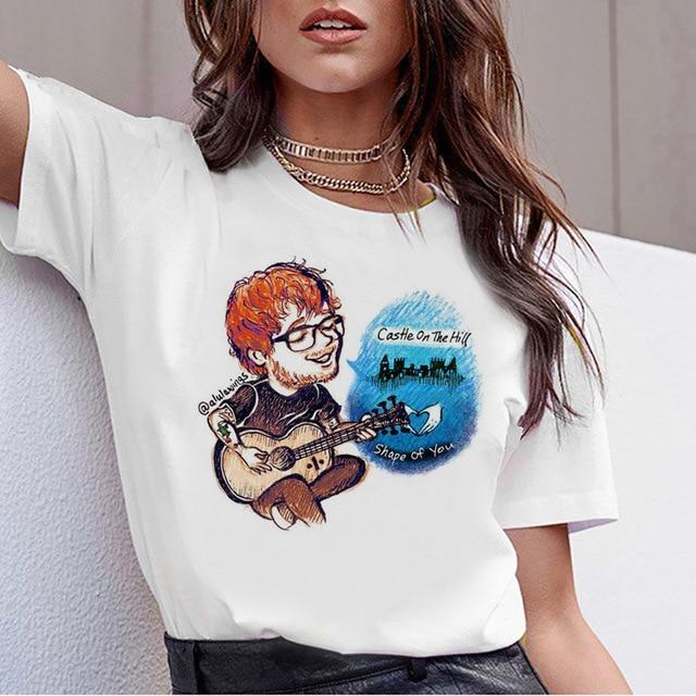 ed sheeran t shirt t-shirt tshirt female tee shirt new women top hip hop Fashion Streetwear ulzzang femme harajuku Short Sleeve
